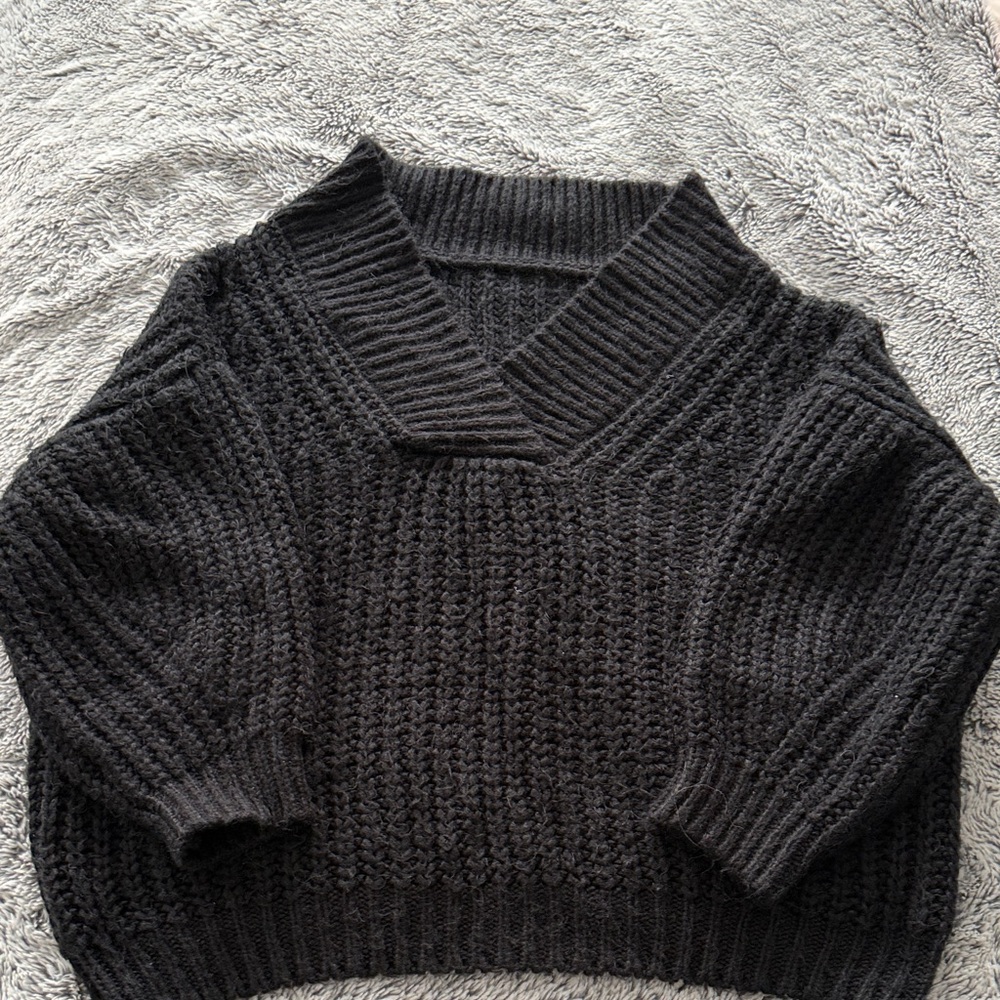 Black V-Neck Sweater